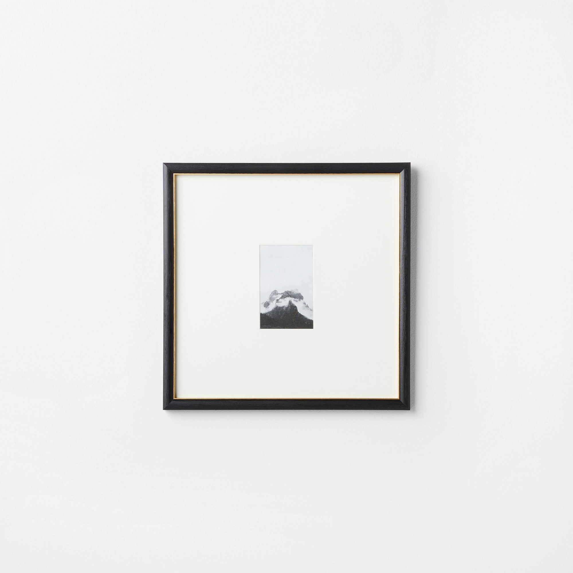 15"x15" Matted to 4"x6" Gallery Wall Frame Black/Brass - Threshold™ designed with Studio McGee: Wood, Sawtooth Back