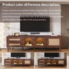 Sapphtopaz TV Stands for Living Room Retro Entertainment Center with Fluted Glass Doors, TV Console with 2 Drawers and Cabinets - 3 of 4