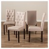 Set of 4 Gardner Modern and Contemporary Fabric Dining Chair: Beige, Dark Brown - Baxton Studio - 4 of 4