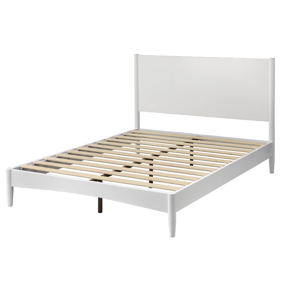 Photos - Bed Frame Queen Casta Platform Wood Bed White - Lifestorey