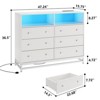 6 Drawer Dresser with LED Lights, Modern Large Capacity Storage Cabinet - 2 of 4
