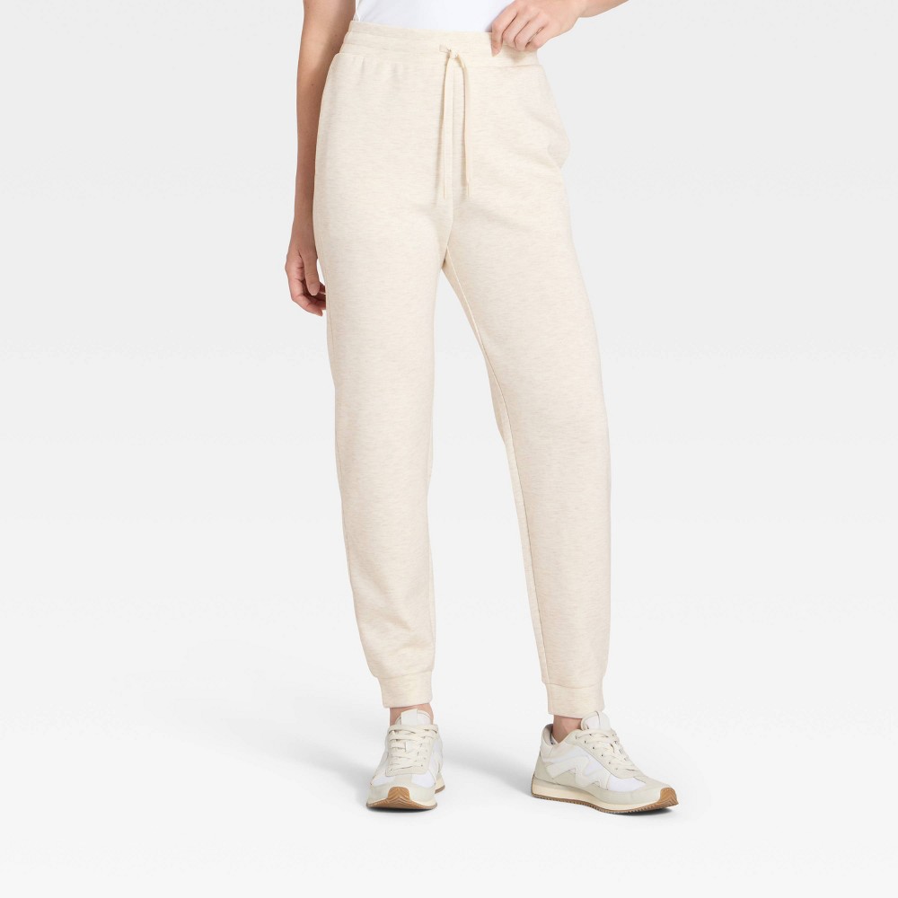 Women's Airy Sleek Jogger Sweatpants - All In Motion™ Heathered Cream M