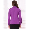 INSPIRE CHIC Women's Long Sleeve Pleated Tie Neck Office Blouses - 4 of 4