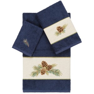 Linum Home Textiles 100% Turkish Cotton PIERRE Embellished Towel Set - 1 of 4