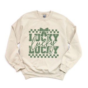 Simply Sage Market Women's Graphic Sweatshirt Lucky Stacked Coquette - 1 of 4