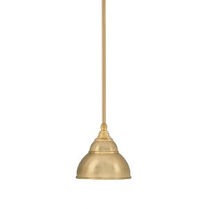 Toltec Lighting Stem 1 - Light Pendant in  New Aged Brass with 7" New Age Brass Double Bubble Metal Shade Shade - 1 of 1