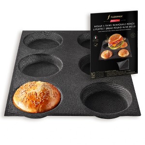 Flexipan Original 6 Individual Round Bread Roll Mold, Non-Stick, Handcrafted in France, Trusted by Chefs, Food Safe Certified - 1 of 4
