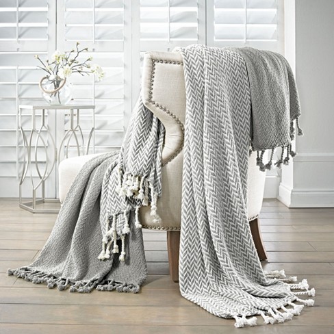 Modern Threads 2 Pack 100 Cotton Throw 50 X 60 Monacco Gray