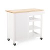 NicBex Modrn Kitchen Island Cart with Solid Wood Top & Towel Rack & Wheels,Mobile Storage Cabinet Sideboard for Kitchen,Dining Room - 4 of 4