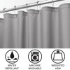 iDesign Solid Polyester Shower Curtain - 72" x 72" - Set of 2 - Gray - 4 of 4