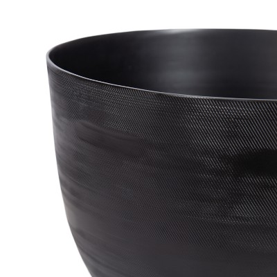 Navara Black Aluminum and Iron Round Planter Set