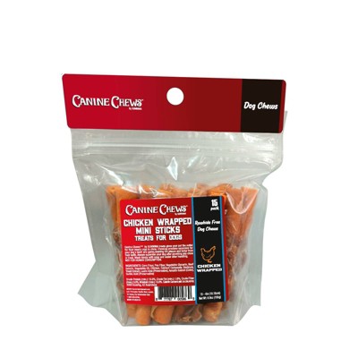 Photo 1 of 2 packsCanine Chews Hollow Stick Chicken Flavor Rawhide Free Chewy Dog Treats - Orange - 9oz