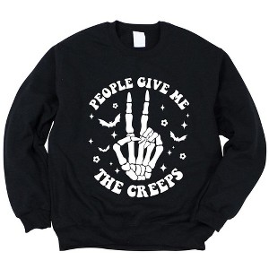 Simply Sage Market Women's Graphic Sweatshirt People Give Me The Creeps - 1 of 4