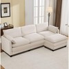 Hyleory Corduroy L-Shaped Sectional Sofa, 3-Seater Couch with Movable Ottoman, Modular Living Room Furniture for Apartments - 4 of 4