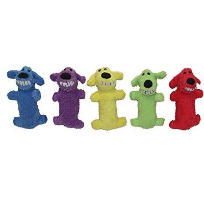 Multipet Loofa Dog 'The Original' Assorted Colors (Purple, Red, Green, and Blue) 6" Dog Toy