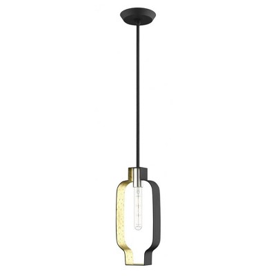 Livex Lighting Meadowbrook 1 - Light Pendant in  Black/Brushed Nickel