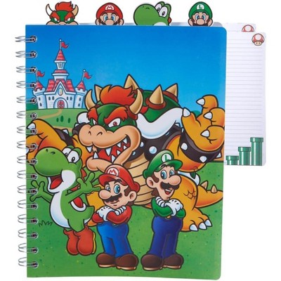 Super Mario Bros Tab Journal Notebook, Spiral Bound, 96 Lined Pages, 7 x 8 inches