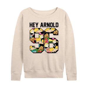 Women's - Hey Arnold! - Arnold 1996 Lightweight French Terry Wide Neck Long Sleeve Shirt - 1 of 4