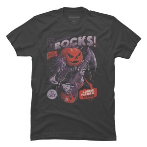 Men's Design By Humans Rock Pumpkin By EduEly T-Shirt - 1 of 4
