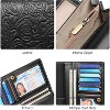 Women’s RFID Blocking Long Wallet Clutch – Vegan Leather Ladies Purse with Embossed Flower Design, Zipper Pocket & Card Holder - 2 of 4