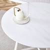 NicBex Round Dining Room Table Modern 42" Dining Table Counter Height Table with Metal Legs and Imitation Marble Top for Kitchen - 4 of 4