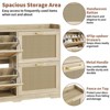 Shoe Storage Cabinet with 4 Flip Drawers, Rattan Hidden Shoe Storage Organizer, Freestanding Shoe Rack Cabinet for Hallway Living Room Apartment - 4 of 4