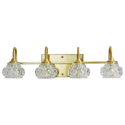 DAKAFUL Crystal Bathroom Vanity Light, Vanity Fixtures with Clear Textured Shades,Wall Sconce Over Mirror,for Bedroom/home decor