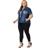 Agnes Orinda Women's Plus Size Spring Trend Denim Short Sleeve Distressed Jacket with Pockets - 3 of 4