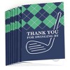 Big Dot of Happiness Par-Tee Time - Golf - Birthday or Retirement Party Thank You Cards (8 count) - 2 of 4