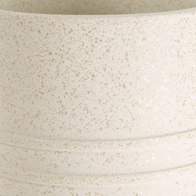 Beige Resin and Wood 4-Piece Bathroom Accessory Set