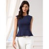 INSPIRE CHIC Women's Peplum Elegant Sleeveless Crew Neck Knit Flared Hem Work Office Blouses - 4 of 4