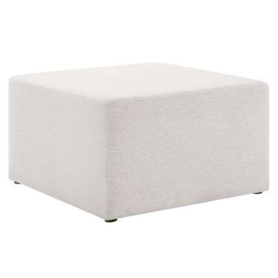 Modway Callum 28" Upholstered Ottoman - Large Square Woven Heathered Fabric Ottoman for Living Room or Bedroom