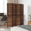 vidaXL Partition Screen 4 Panels Paulownia Wood Dark Brown - 2 of 4