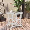 Resenkos Patio Dining Tables,Patio Tables,Round Patio Table with Umbrella Hole, Outdoor Dining Table for 4 People, White - 4 of 4