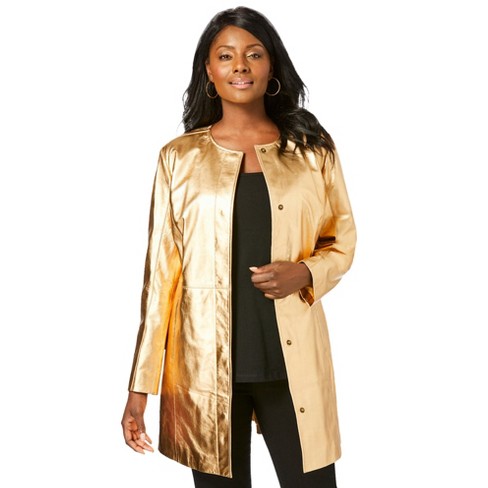 Gold jacket cheap plus size