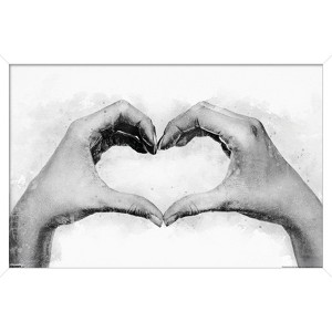 Trends International Reinders: Romantic Black & White - Love Sign Framed Wall Poster Prints White Framed Version 22.375" x 34" - 1 of 4
