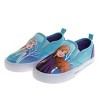 Frozen Elsa Anna Girls No Lace Shoes - Kids Disney Character Loafer Low top SlipOn Casual Tennis Canvas Sneakers (size 5-12 toddler - little kid) - image 2 of 4