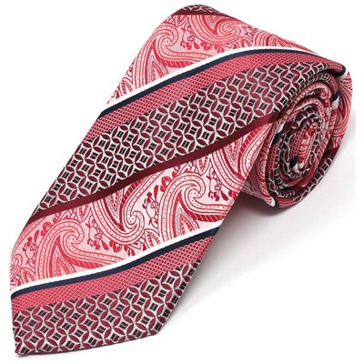 Men's Diagonal Paisley Micro Fiber Poly Woven Regular Neck Tie