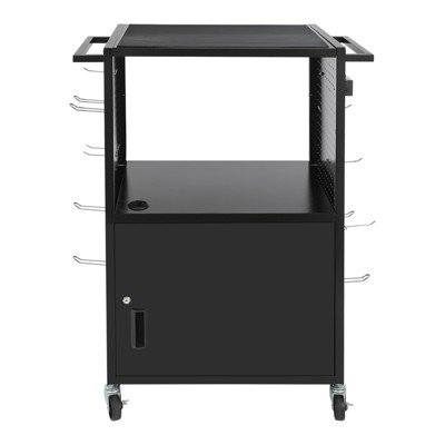 YIYIBYUS Locking File Cabinet with Hooks, Computer Cart with Wheels