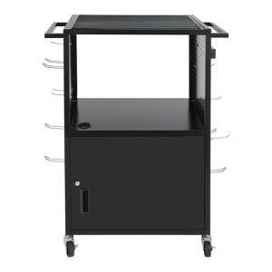 YIYIBYUS Locking File Cabinet with Hooks, Computer Cart with Wheels - 1 of 4