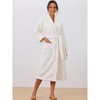 cheibear Women's Fluffy Fleece Long Sleeve Thick Plush Self-Tie Long Bathrobe - image 2 of 4