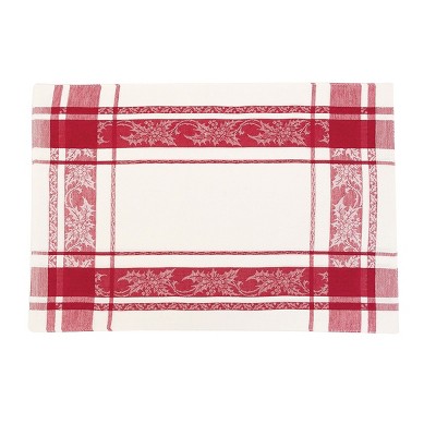 C&F Home 13" x 19" Jacquard Holly Cotton Reversible Machine Washable Rectangle Placemat Set of 6