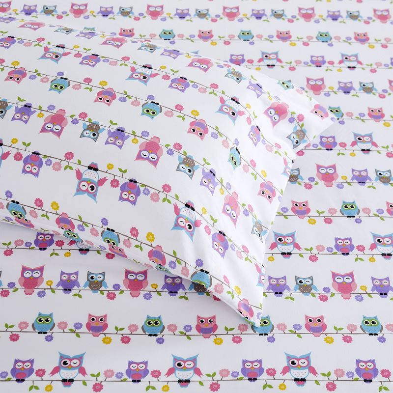 Colorful Owls Microfiber Kids' Sheet Set By Sweet Home Collection™, 5 of 6