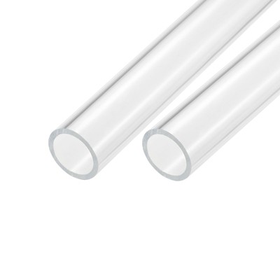 Unique Bargains Lamp Lantern Water Cooling System Acrylic Round Pipes Clear 2 Pcs 14"