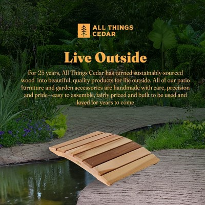 2-Ft Beige Cedar Wood Garden Bridge