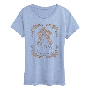 Women's - Disney Princess - Belle Roses Short Sleeve Graphic T-Shirt - 1 of 3
