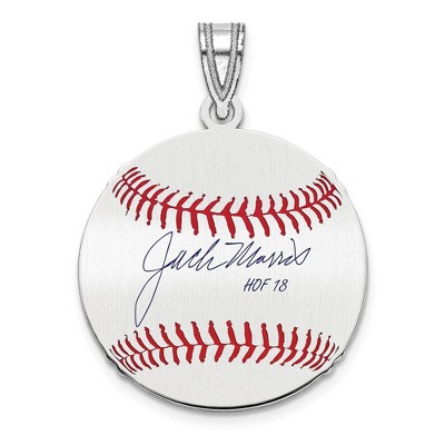 Black Bow Jewelry Sterling Silver Jack Morris Signature SM Enamel Baseball Pendant
