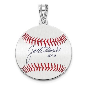 Black Bow Jewelry Sterling Silver Jack Morris Signature SM Enamel Baseball Pendant - 1 of 4