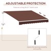 Vynxaria Retractable Awning - 12' x 8' Patio Sun Shade with Manual Crank Handle - Brown - 3 of 4