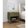 Manhattan Comfort Dumbo Nightstand with Drawer Olive Green: Modern MDF Bedside Table, Metal Glides, Storage Shelf - 2 of 4
